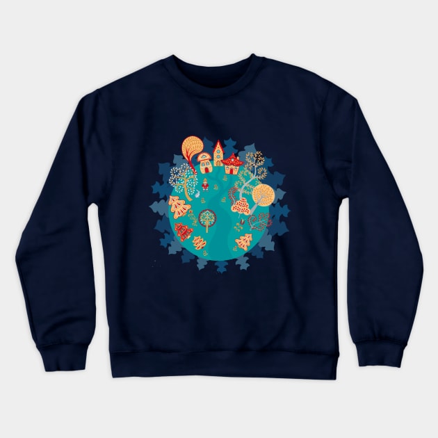 Fairytale Planet Crewneck Sweatshirt by Irina Skaska